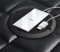 HKM-370323 Wireless Charger for iPhone 8X, Samsung S10, and Xiaomi Devices - 15V Fast Charging, Black/Silver