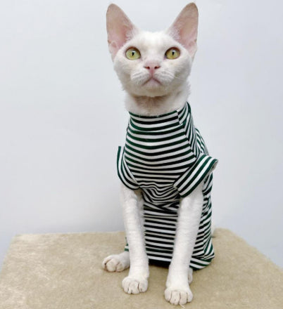 HKM-3703613 Winter Stretch Fleece Vest for Pets - Warm and Cozy in Green or Black Stripes