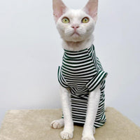HKM-3703613 Winter Stretch Fleece Vest for Pets - Warm and Cozy in Green or Black Stripes