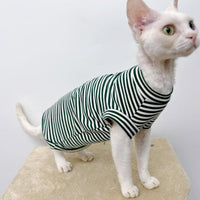 HKM-3703613 Winter Stretch Fleece Vest for Pets - Warm and Cozy in Green or Black Stripes