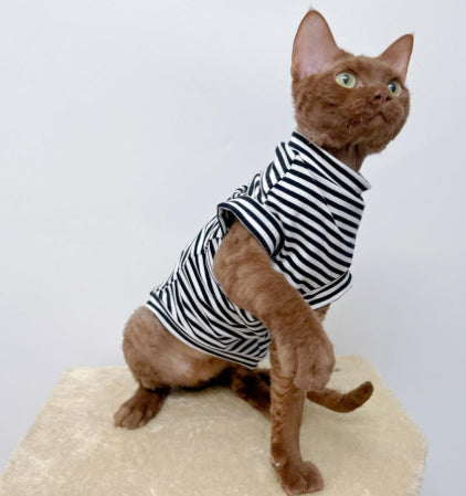 HKM-3703613 Winter Stretch Fleece Vest for Pets - Warm and Cozy in Green or Black Stripes