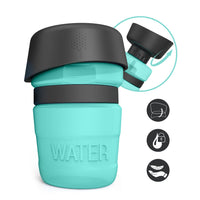 HKM-3703869 Foldable Pet Water Bottle with Integrated Bowl - BPA-Free Travel Water Dispenser for Dogs - 520ml Capacity
