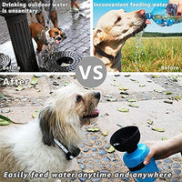HKM-3703869 Foldable Pet Water Bottle with Integrated Bowl - BPA-Free Travel Water Dispenser for Dogs - 520ml Capacity