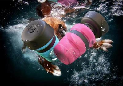 HKM-3703869 Foldable Pet Water Bottle with Integrated Bowl - BPA-Free Travel Water Dispenser for Dogs - 520ml Capacity