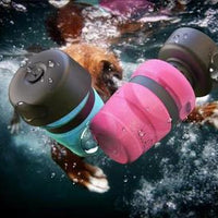 HKM-3703869 Foldable Pet Water Bottle with Integrated Bowl - BPA-Free Travel Water Dispenser for Dogs - 520ml Capacity