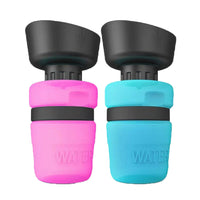 HKM-3703869 Foldable Pet Water Bottle with Integrated Bowl - BPA-Free Travel Water Dispenser for Dogs - 520ml Capacity