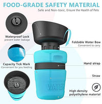 HKM-3703869 Foldable Pet Water Bottle with Integrated Bowl - BPA-Free Travel Water Dispenser for Dogs - 520ml Capacity
