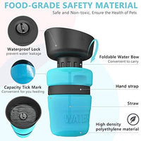 HKM-3703869 Foldable Pet Water Bottle with Integrated Bowl - BPA-Free Travel Water Dispenser for Dogs - 520ml Capacity