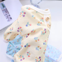 HKM-3704637 Summer Four-Legged Dog Pajamas in Yellow, Green, Sky Blue - Casual Pet Clothing for Comfort and Style