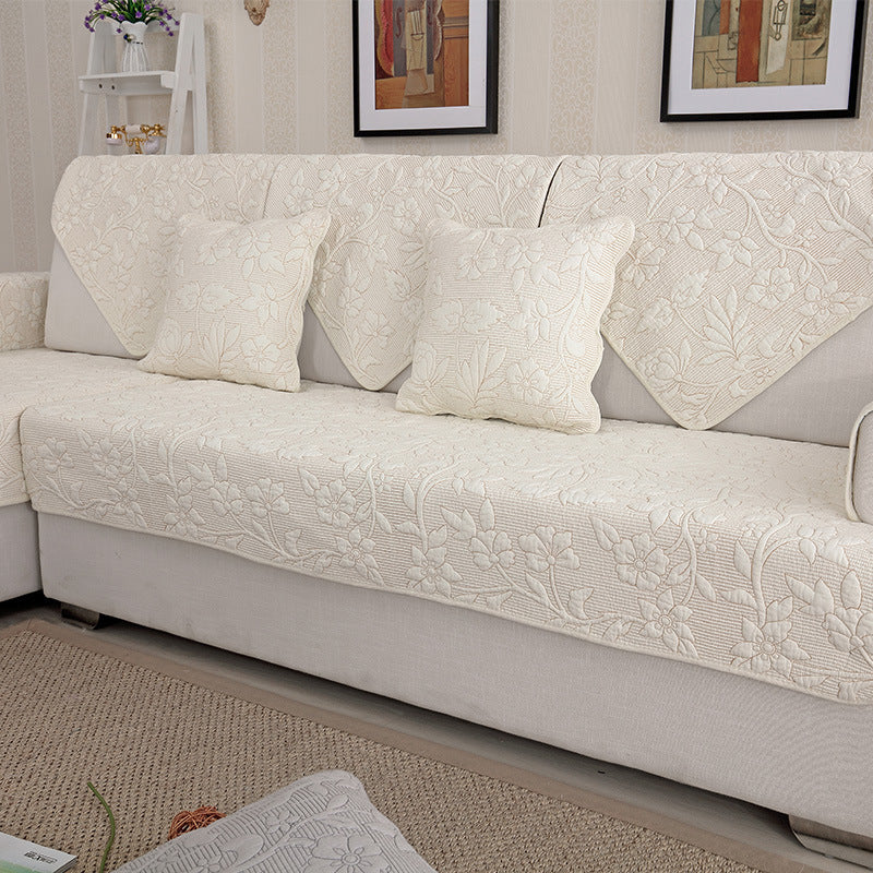 HKM-370515 Cotton Non-slip Sofa Cushion Cover for All Seasons in Various Sizes and Pastoral Designs
