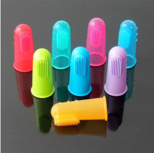 HKM-3705661 Super Soft Silica Gel Finger Toothbrush for Cats and Dogs