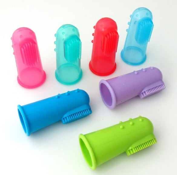 HKM-3705661 Super Soft Silica Gel Finger Toothbrush for Cats and Dogs