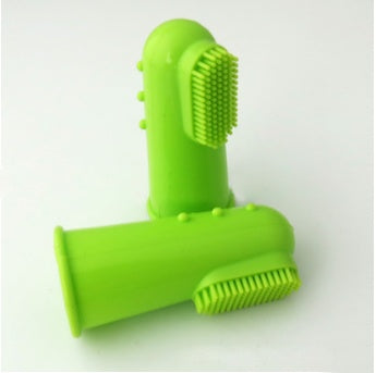 HKM-3705661 Super Soft Silica Gel Finger Toothbrush for Cats and Dogs