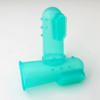 HKM-3705661 Super Soft Silica Gel Finger Toothbrush for Cats and Dogs