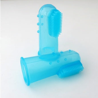 HKM-3705661 Super Soft Silica Gel Finger Toothbrush for Cats and Dogs