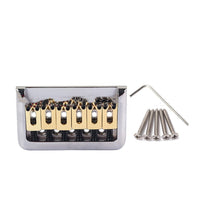 HKM-370707 Six String Guitar Bridge with Silver Brass Saddle