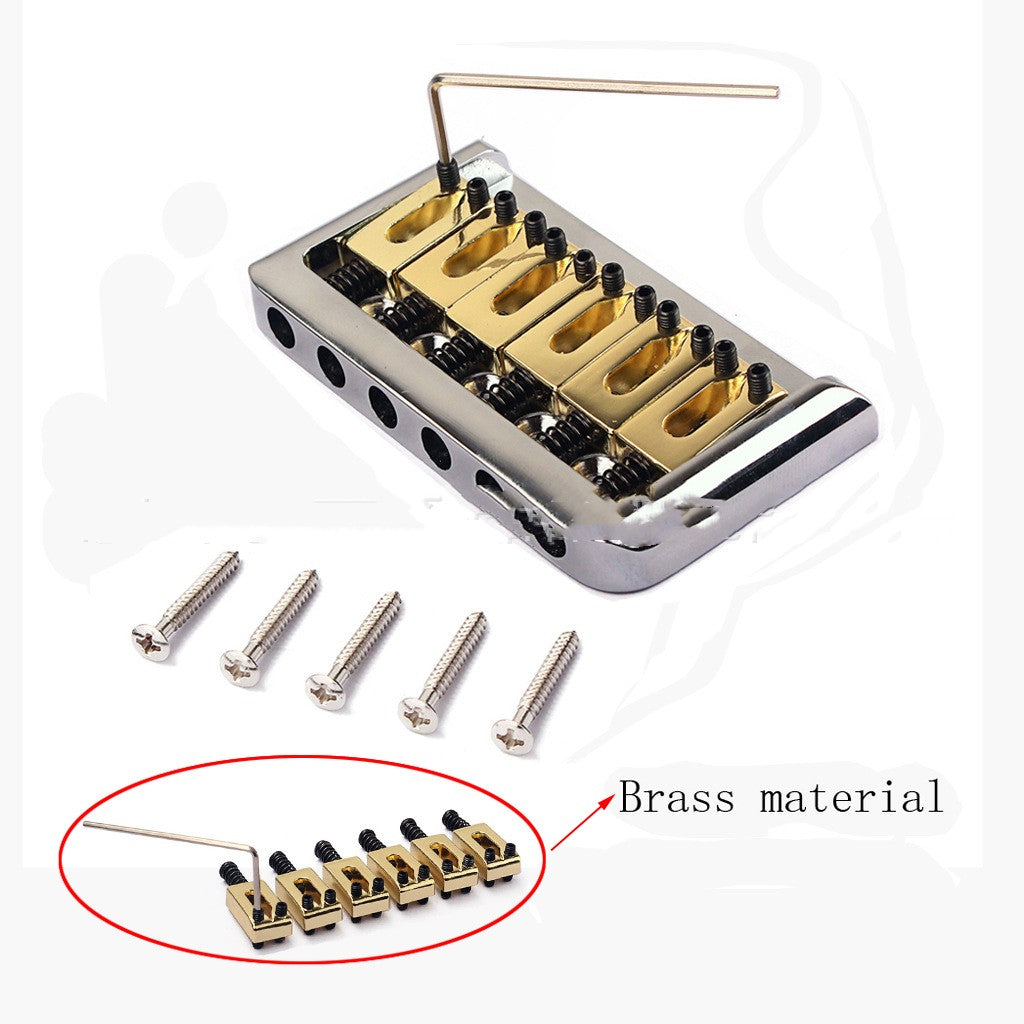 HKM-370707 Six String Guitar Bridge with Silver Brass Saddle