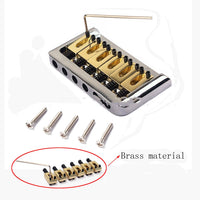 HKM-370707 Six String Guitar Bridge with Silver Brass Saddle
