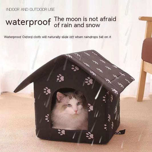 HKM-3707837 Removable and Washable Rain-Proof Cat Nest for Winter with Windproof Design