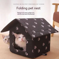 HKM-3707837 Removable and Washable Rain-Proof Cat Nest for Winter with Windproof Design