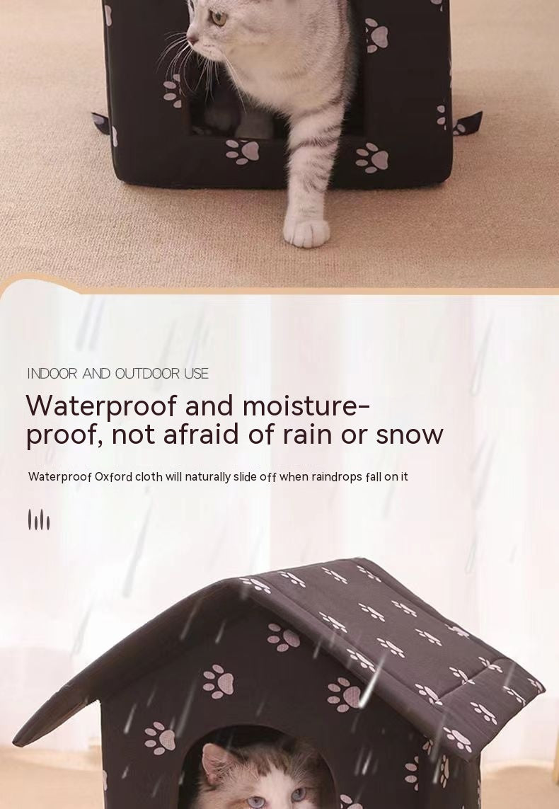 HKM-3707837 Removable and Washable Rain-Proof Cat Nest for Winter with Windproof Design