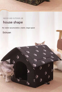HKM-3707837 Removable and Washable Rain-Proof Cat Nest for Winter with Windproof Design