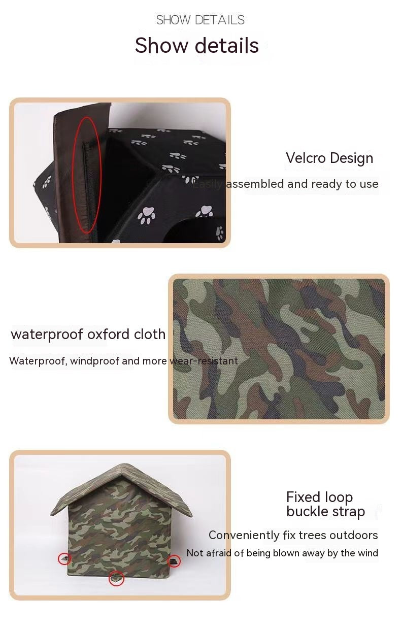 HKM-3707837 Removable and Washable Rain-Proof Cat Nest for Winter with Windproof Design