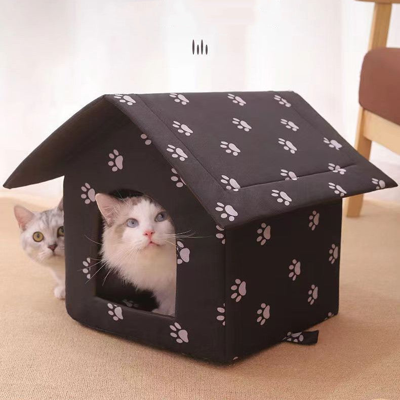 HKM-3707837 Removable and Washable Rain-Proof Cat Nest for Winter with Windproof Design