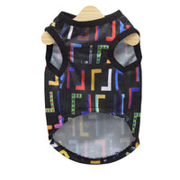 HKM-3708349 Full Print Dog Vest Pet Suit - Lightweight Polyester, Sizes XS to 3XL, Black and White Design