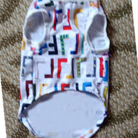 HKM-3708349 Full Print Dog Vest Pet Suit - Lightweight Polyester, Sizes XS to 3XL, Black and White Design