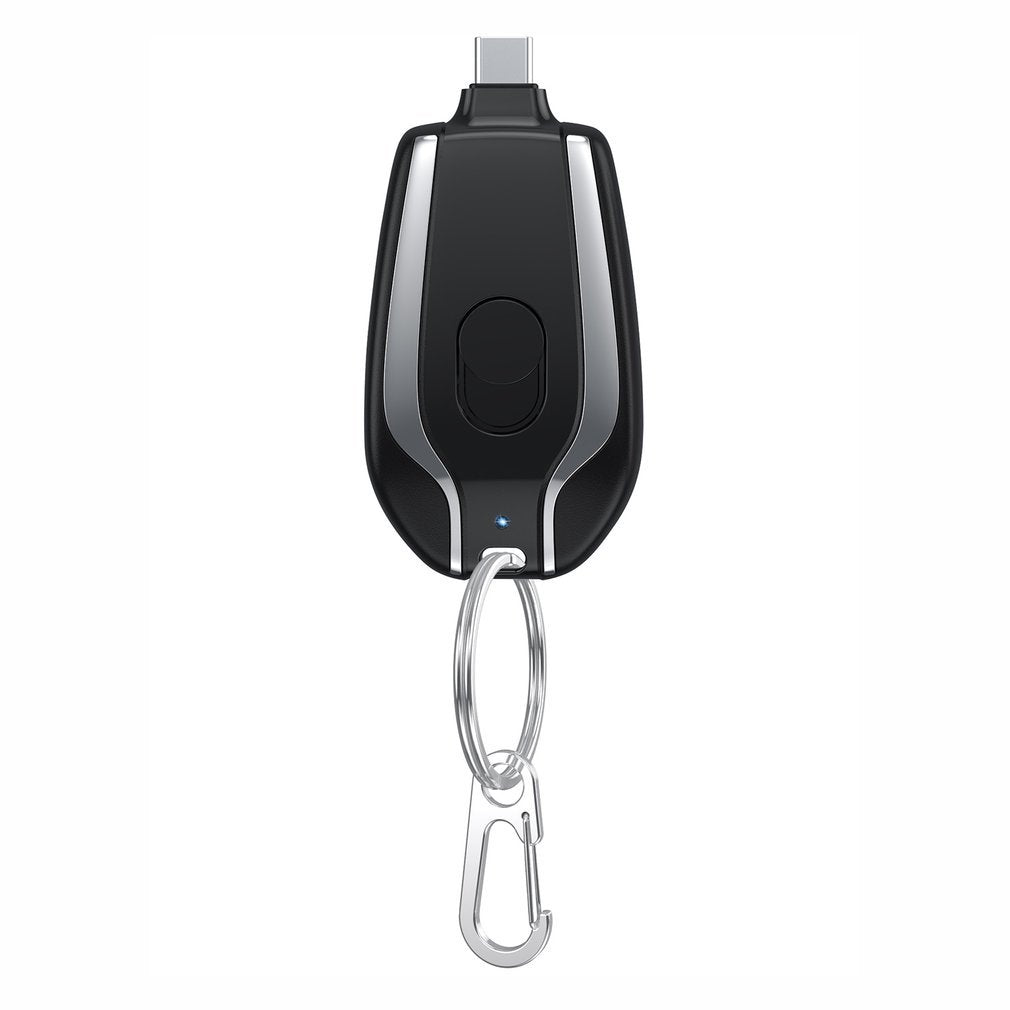 HKM-370835 Ultra-Compact 1500mAh Mini Power Emergency Pod Keychain Charger with Type-C Fast Charging Capability