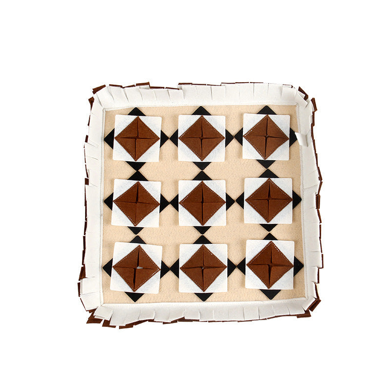 HKM-3708605 Sniffing Mat for Dogs - Skin and Gray Non-Woven Fabric - 33x33x4 cm