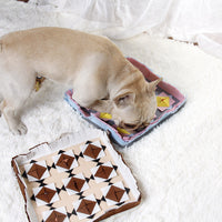 HKM-3708605 Sniffing Mat for Dogs - Skin and Gray Non-Woven Fabric - 33x33x4 cm