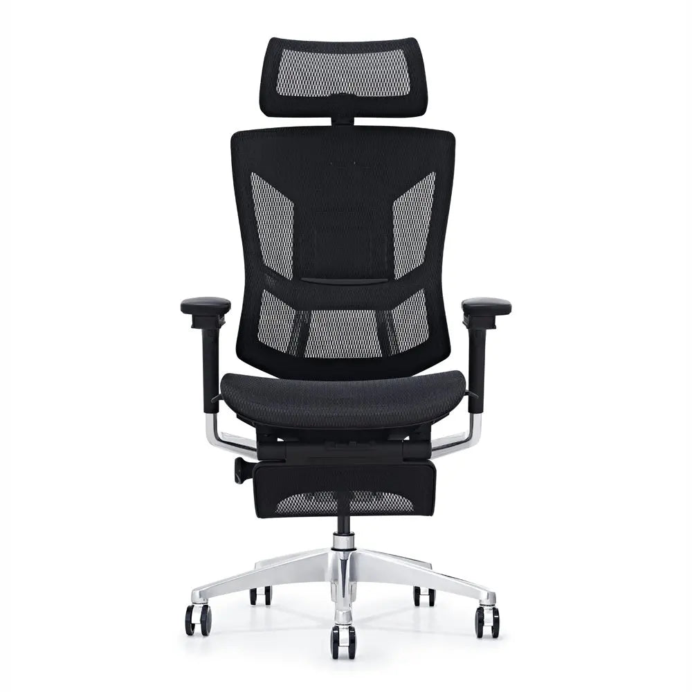 HKM-370899 Ergonomic Full Mesh Office Chair with Lumbar Support and Footrest, 5-Year Warranty