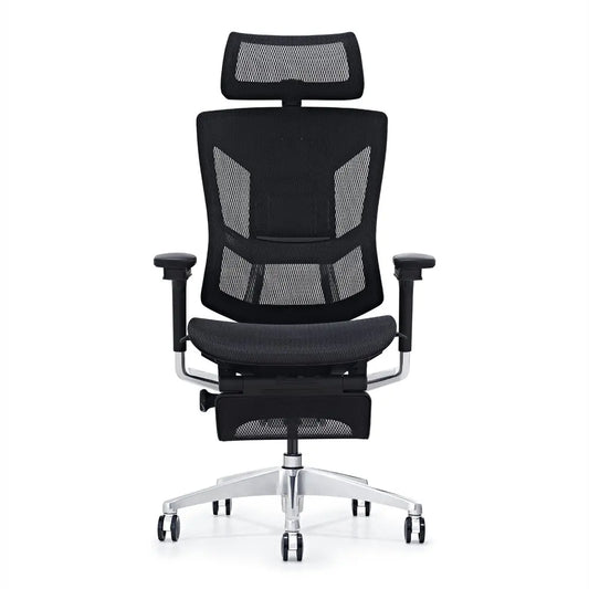 HKM-370899 Ergonomic Full Mesh Office Chair with Lumbar Support and Footrest, 5-Year Warranty