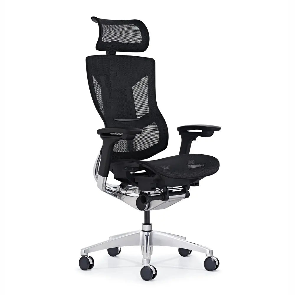 HKM-370899 Ergonomic Full Mesh Office Chair with Lumbar Support and Footrest, 5-Year Warranty