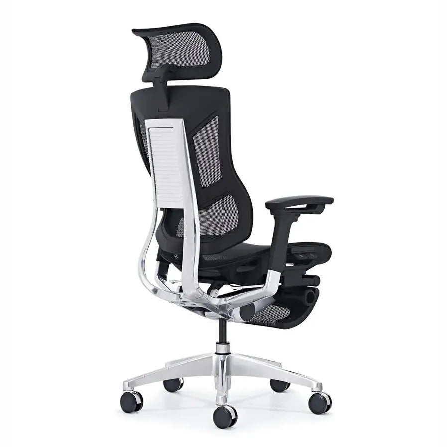 HKM-370899 Ergonomic Full Mesh Office Chair with Lumbar Support and Footrest, 5-Year Warranty