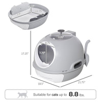 HKM-3709245 Stylish Cat Litter Box with Lid and Skylight for Easy Access and Cleaning