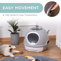 HKM-3709245 Stylish Cat Litter Box with Lid and Skylight for Easy Access and Cleaning