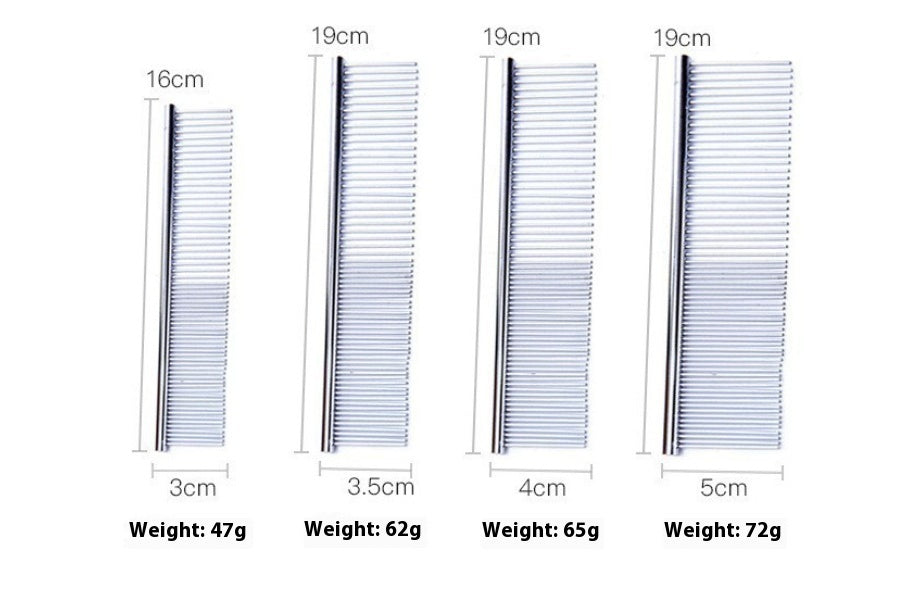HKM-3709373 Stainless Steel Pet Comb for Cats and Dogs - Various Sizes Available