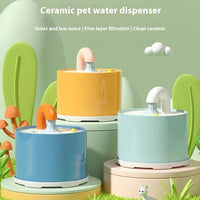 HKM-3709629 Ceramic Cat Water Dispenser with Automatic Circulating Faucet - Multiple Color Options Available