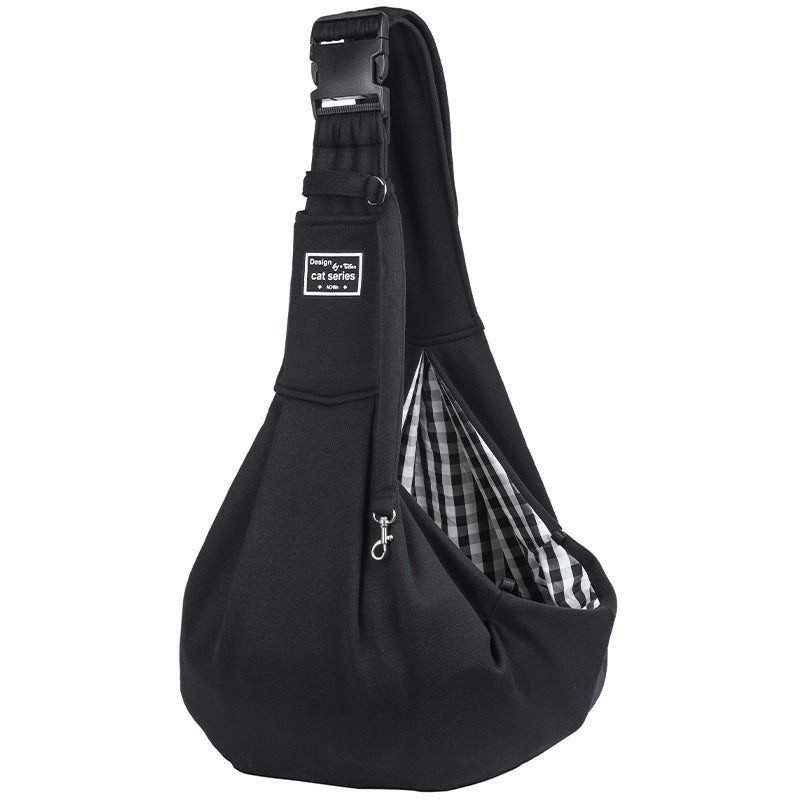 HKM-3710013 Red and Black Plaid Adjustable Shoulder Bag with Buckle Closure