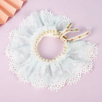 HKM-3711549 Princess Style Lace Scarf Collar for Cats - Pink, Light Blue, Beige, Four Seasons