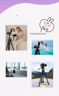 HKM-371155 Aluminum Alloy Tripod Head Set for Micro SLR Cameras and Mobile Phones - Maximum Load 2-5 kg - Black
