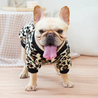 HKM-3711933 Fluffy Bullfighting Jacket for Dogs - Casual Winter Clothing in Light Brown, Pink, Dark Coffee, and Cow Patterns