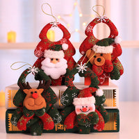 HKM-371219 Festive Non-Woven Fabric Holiday Tree Pendants: Elk, Bear, and Snowman Designs