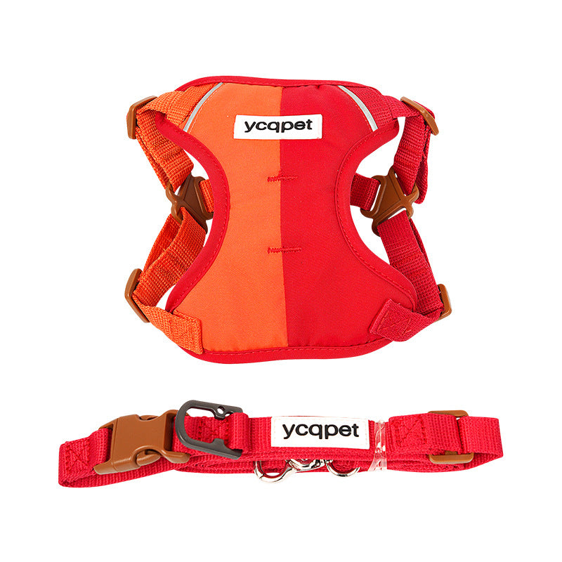 HKM-3712829 Reflective Color Matching Chest Harness with Traction Strap for Dogs