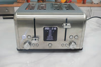HKM-371347 Stainless Steel 4-Slice Digital Toaster with LED Display and Dust Cover