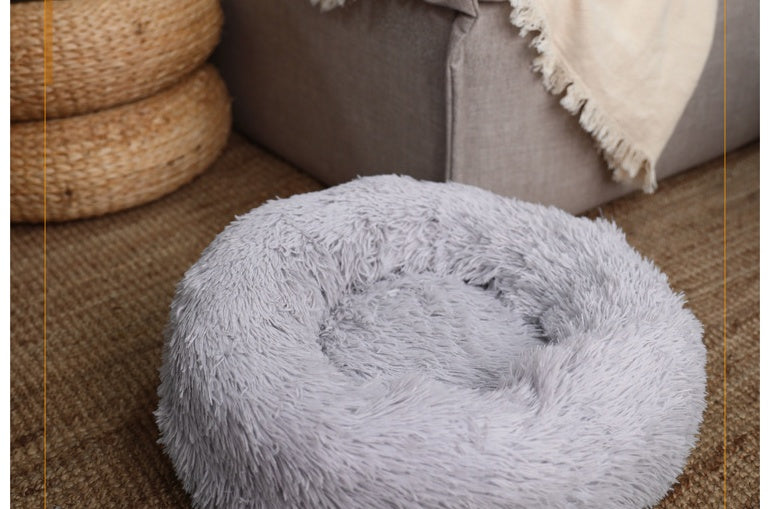 HKM-3713597 Cozy Cotton Cat Nest Cushion for Winter Comfort - 50x50 cm in Light Grey