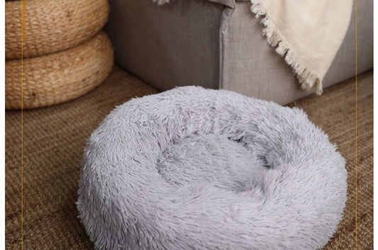 HKM-3713597 Cozy Cotton Cat Nest Cushion for Winter Comfort - 50x50 cm in Light Grey